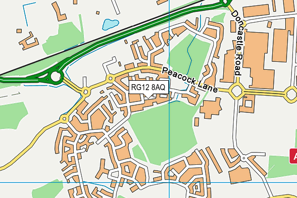 RG12 8AQ map - OS VectorMap District (Ordnance Survey) RG12 8AQ map - OS VectorMap District (Ordnance Survey)