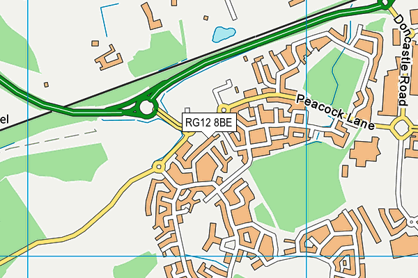 RG12 8BE map - OS VectorMap District (Ordnance Survey) RG12 8BE map - OS VectorMap District (Ordnance Survey)