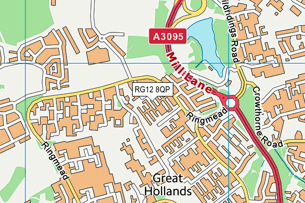 RG12 8QP map - OS VectorMap District (Ordnance Survey) RG12 8QP map - OS VectorMap District (Ordnance Survey)