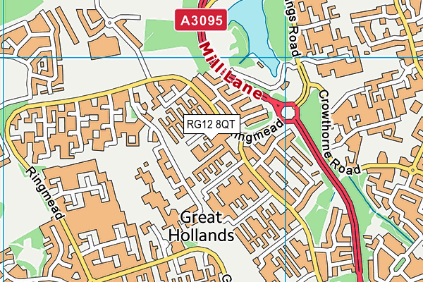 RG12 8QT map - OS VectorMap District (Ordnance Survey) RG12 8QT map - OS VectorMap District (Ordnance Survey)