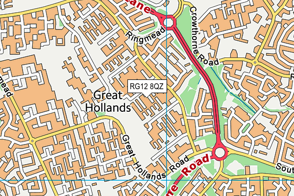 RG12 8QZ map - OS VectorMap District (Ordnance Survey) RG12 8QZ map - OS VectorMap District (Ordnance Survey)