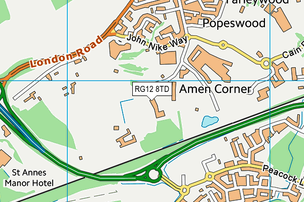 RG12 8TD map - OS VectorMap District (Ordnance Survey) RG12 8TD map - OS VectorMap District (Ordnance Survey)