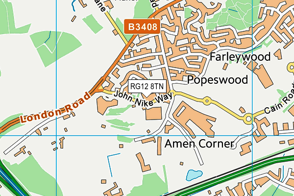 RG12 8TN map - OS VectorMap District (Ordnance Survey) RG12 8TN map - OS VectorMap District (Ordnance Survey)