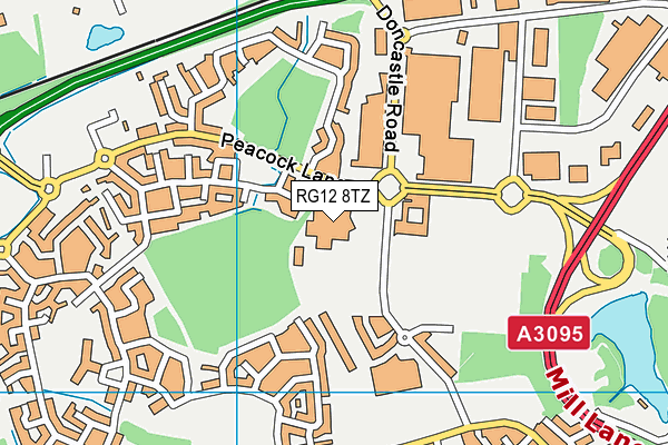 RG12 8TZ map - OS VectorMap District (Ordnance Survey) RG12 8TZ map - OS VectorMap District (Ordnance Survey)