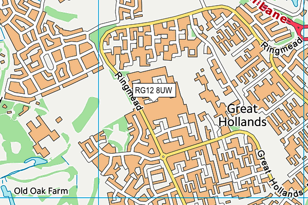 RG12 8UW map - OS VectorMap District (Ordnance Survey) RG12 8UW map - OS VectorMap District (Ordnance Survey)