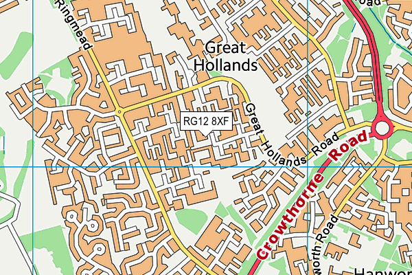 RG12 8XF map - OS VectorMap District (Ordnance Survey) RG12 8XF map - OS VectorMap District (Ordnance Survey)