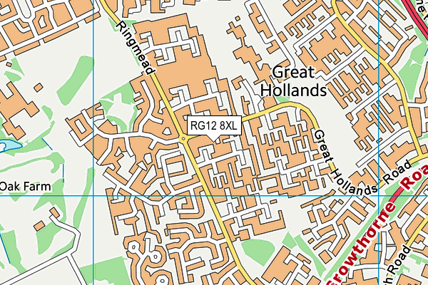 RG12 8XL map - OS VectorMap District (Ordnance Survey) RG12 8XL map - OS VectorMap District (Ordnance Survey)