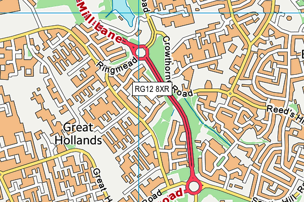 RG12 8XR map - OS VectorMap District (Ordnance Survey) RG12 8XR map - OS VectorMap District (Ordnance Survey)