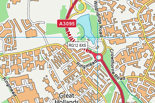 RG12 8XS map - OS VectorMap District (Ordnance Survey) RG12 8XS map - OS VectorMap District (Ordnance Survey)