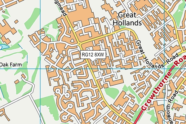 RG12 8XW map - OS VectorMap District (Ordnance Survey) RG12 8XW map - OS VectorMap District (Ordnance Survey)