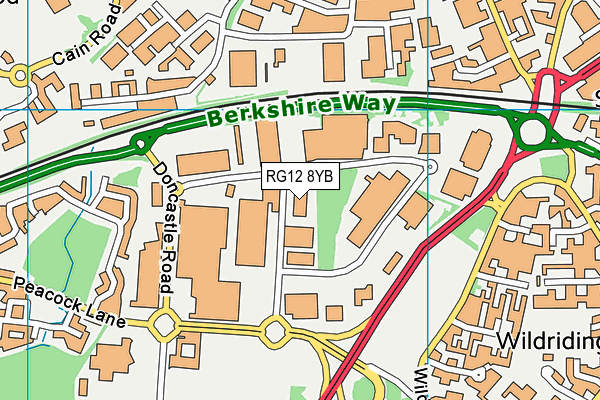 RG12 8YB map - OS VectorMap District (Ordnance Survey) RG12 8YB map - OS VectorMap District (Ordnance Survey)