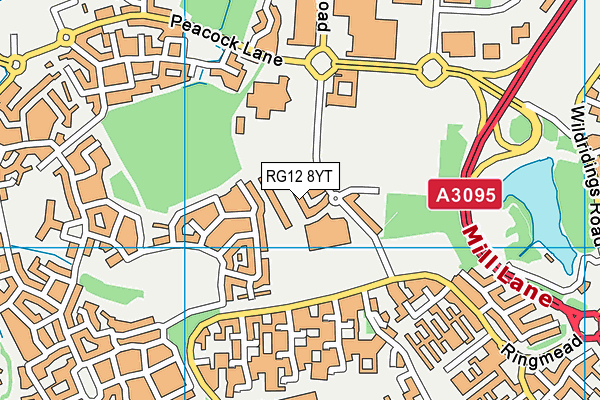 RG12 8YT map - OS VectorMap District (Ordnance Survey) RG12 8YT map - OS VectorMap District (Ordnance Survey)