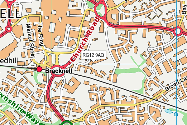 RG12 9AQ map - OS VectorMap District (Ordnance Survey) RG12 9AQ map - OS VectorMap District (Ordnance Survey)