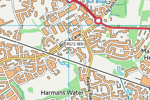 RG12 9EN map - OS VectorMap District (Ordnance Survey) RG12 9EN map - OS VectorMap District (Ordnance Survey)