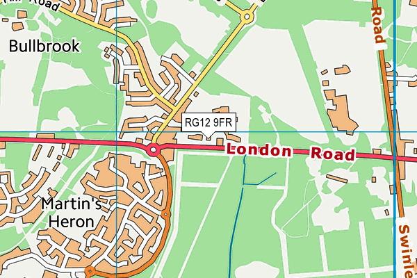 RG12 9FR map - OS VectorMap District (Ordnance Survey) RG12 9FR map - OS VectorMap District (Ordnance Survey)