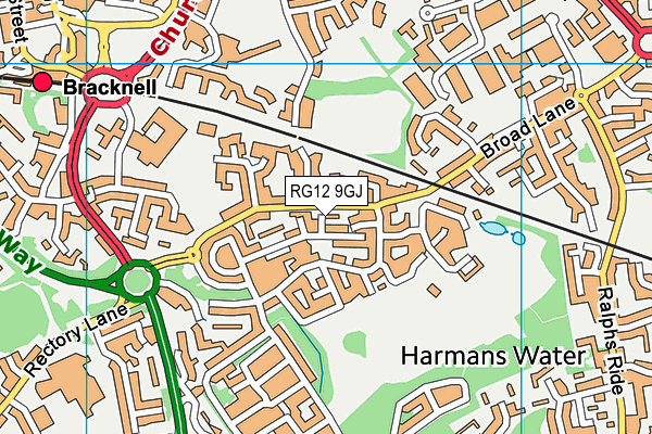 RG12 9GJ map - OS VectorMap District (Ordnance Survey) RG12 9GJ map - OS VectorMap District (Ordnance Survey)