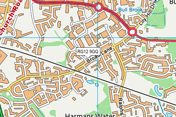 RG12 9GQ map - OS VectorMap District (Ordnance Survey) RG12 9GQ map - OS VectorMap District (Ordnance Survey)