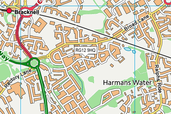 RG12 9HQ map - OS VectorMap District (Ordnance Survey) RG12 9HQ map - OS VectorMap District (Ordnance Survey)