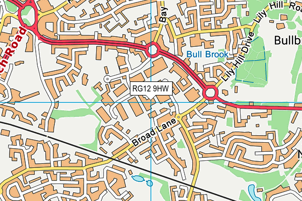 RG12 9HW map - OS VectorMap District (Ordnance Survey) RG12 9HW map - OS VectorMap District (Ordnance Survey)