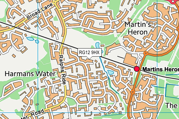 RG12 9HX map - OS VectorMap District (Ordnance Survey)
