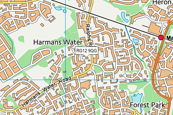 RG12 9QG map - OS VectorMap District (Ordnance Survey) RG12 9QG map - OS VectorMap District (Ordnance Survey)