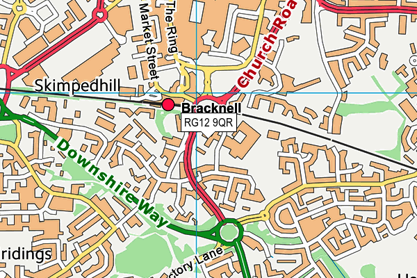 RG12 9QR map - OS VectorMap District (Ordnance Survey)