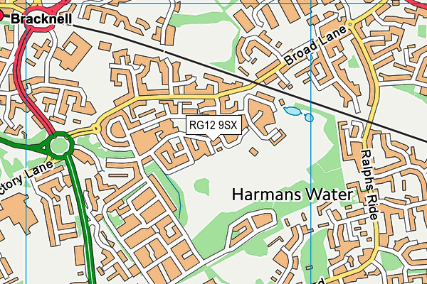 RG12 9SX map - OS VectorMap District (Ordnance Survey) RG12 9SX map - OS VectorMap District (Ordnance Survey)
