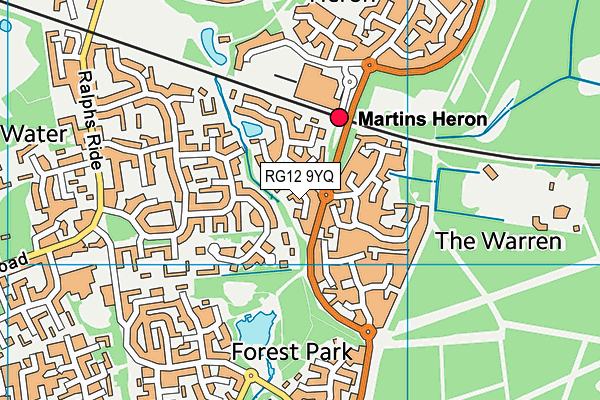 RG12 9YQ map - OS VectorMap District (Ordnance Survey) RG12 9YQ map - OS VectorMap District (Ordnance Survey)