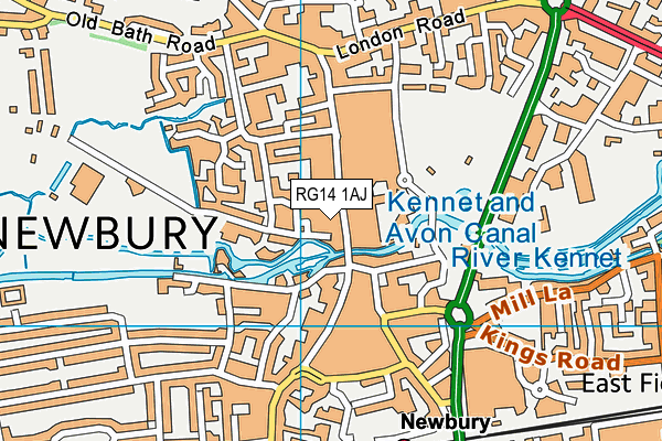 RG14 1AJ map - OS VectorMap District (Ordnance Survey) RG14 1AJ map - OS VectorMap District (Ordnance Survey)