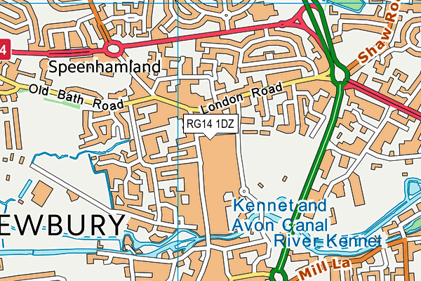 RG14 1DZ map - OS VectorMap District (Ordnance Survey) RG14 1DZ map - OS VectorMap District (Ordnance Survey)