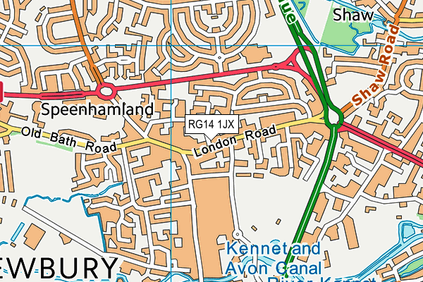 RG14 1JX map - OS VectorMap District (Ordnance Survey) RG14 1JX map - OS VectorMap District (Ordnance Survey)
