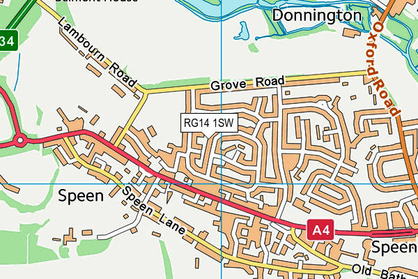 RG14 1SW map - OS VectorMap District (Ordnance Survey) RG14 1SW map - OS VectorMap District (Ordnance Survey)
