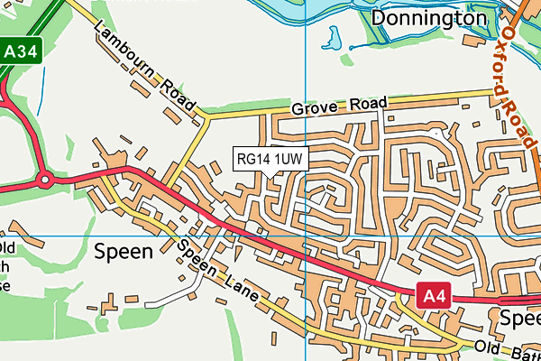 RG14 1UW map - OS VectorMap District (Ordnance Survey) RG14 1UW map - OS VectorMap District (Ordnance Survey)