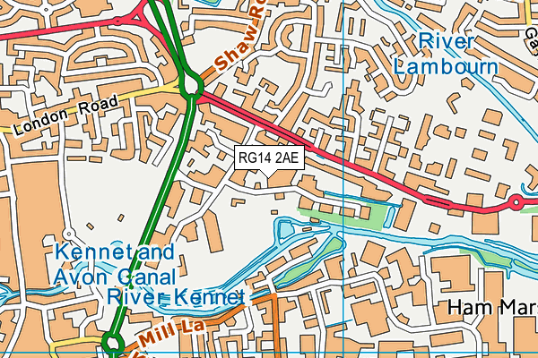 RG14 2AE map - OS VectorMap District (Ordnance Survey) RG14 2AE map - OS VectorMap District (Ordnance Survey)