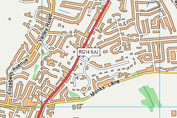 RG14 6JU map - OS VectorMap District (Ordnance Survey) RG14 6JU map - OS VectorMap District (Ordnance Survey)