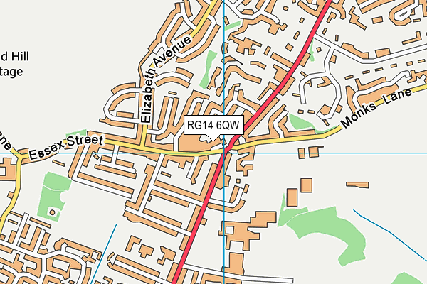 RG14 6QW map - OS VectorMap District (Ordnance Survey) RG14 6QW map - OS VectorMap District (Ordnance Survey)