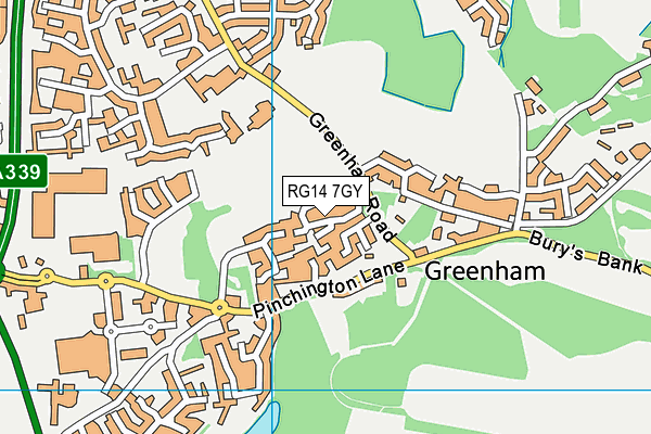 RG14 7GY map - OS VectorMap District (Ordnance Survey) RG14 7GY map - OS VectorMap District (Ordnance Survey)