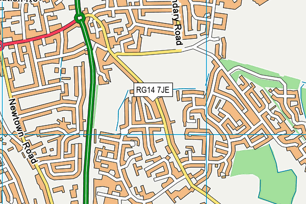 RG14 7JE map - OS VectorMap District (Ordnance Survey) RG14 7JE map - OS VectorMap District (Ordnance Survey)