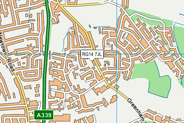 RG14 7JL map - OS VectorMap District (Ordnance Survey) RG14 7JL map - OS VectorMap District (Ordnance Survey)