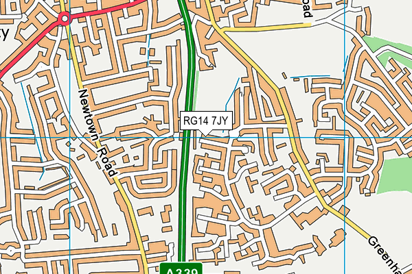 RG14 7JY map - OS VectorMap District (Ordnance Survey) RG14 7JY map - OS VectorMap District (Ordnance Survey)