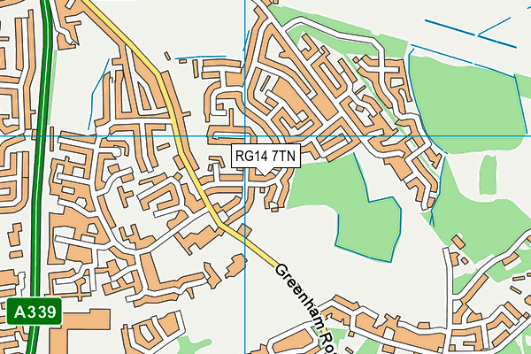 RG14 7TN map - OS VectorMap District (Ordnance Survey) RG14 7TN map - OS VectorMap District (Ordnance Survey)