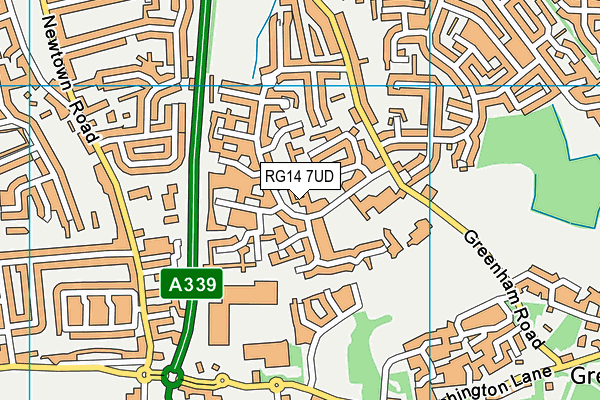 RG14 7UD map - OS VectorMap District (Ordnance Survey) RG14 7UD map - OS VectorMap District (Ordnance Survey)
