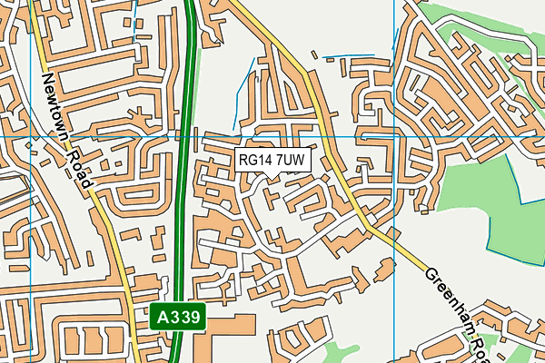 RG14 7UW map - OS VectorMap District (Ordnance Survey) RG14 7UW map - OS VectorMap District (Ordnance Survey)