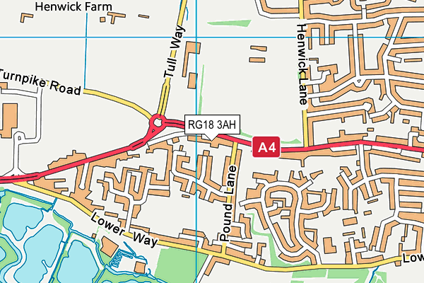 RG18 3AH map - OS VectorMap District (Ordnance Survey) RG18 3AH map - OS VectorMap District (Ordnance Survey)