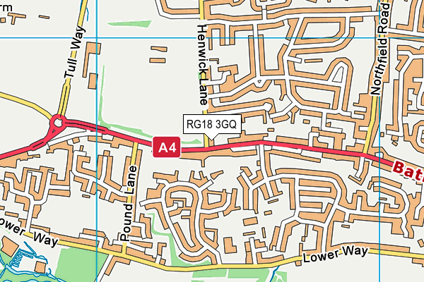 RG18 3GQ map - OS VectorMap District (Ordnance Survey) RG18 3GQ map - OS VectorMap District (Ordnance Survey)