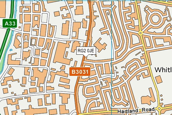 RG2 0JE map - OS VectorMap District (Ordnance Survey) RG2 0JE map - OS VectorMap District (Ordnance Survey)
