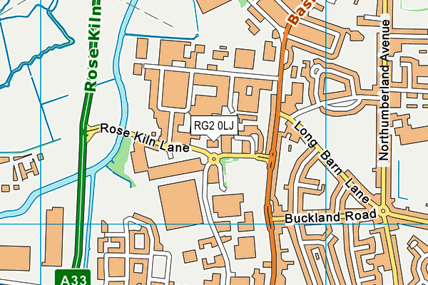RG2 0LJ map - OS VectorMap District (Ordnance Survey) RG2 0LJ map - OS VectorMap District (Ordnance Survey)