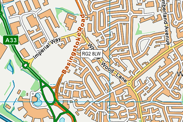 RG2 8LW map - OS VectorMap District (Ordnance Survey) RG2 8LW map - OS VectorMap District (Ordnance Survey)