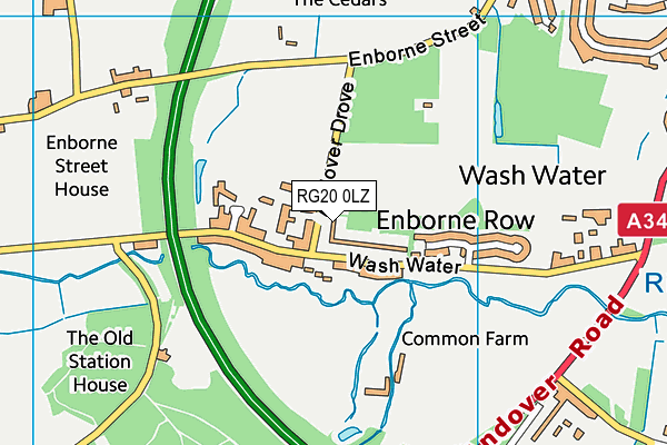 RG20 0LZ map - OS VectorMap District (Ordnance Survey)