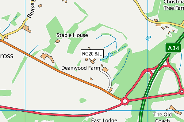 RG20 8JL map - OS VectorMap District (Ordnance Survey) RG20 8JL map - OS VectorMap District (Ordnance Survey)